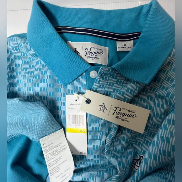 Original Penguin 100% Cotton Short Sleeve Knitted Polo w/Jacquard Front Panel - Picture 14 of 16